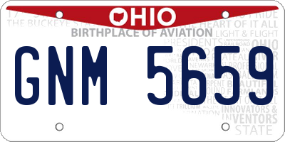 OH license plate GNM5659