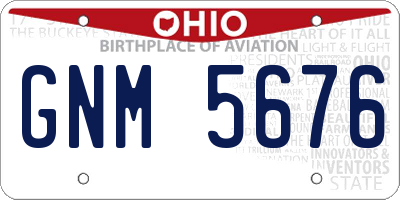 OH license plate GNM5676