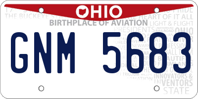 OH license plate GNM5683