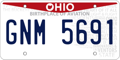 OH license plate GNM5691