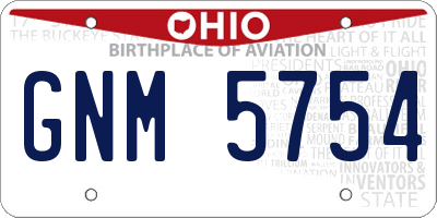 OH license plate GNM5754