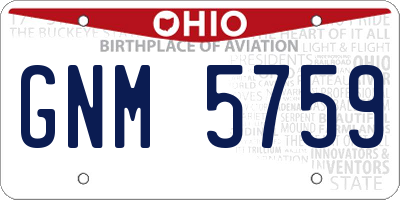 OH license plate GNM5759