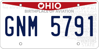 OH license plate GNM5791