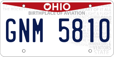 OH license plate GNM5810