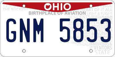 OH license plate GNM5853