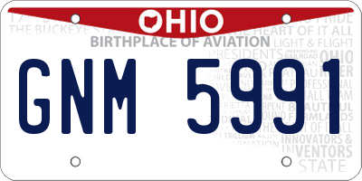 OH license plate GNM5991