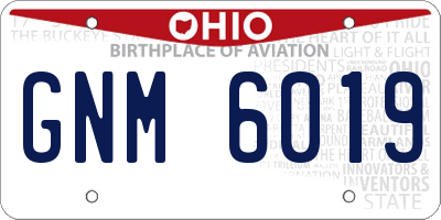 OH license plate GNM6019