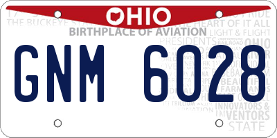 OH license plate GNM6028