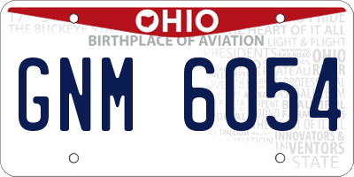 OH license plate GNM6054