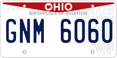 OH license plate GNM6060