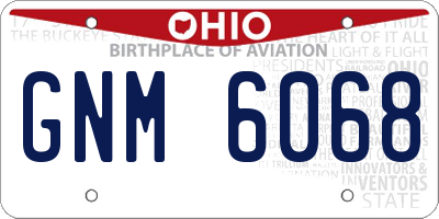 OH license plate GNM6068