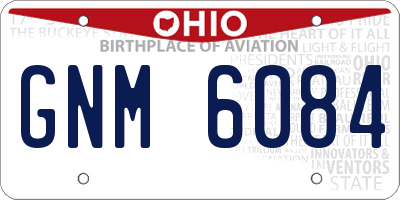 OH license plate GNM6084