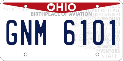 OH license plate GNM6101