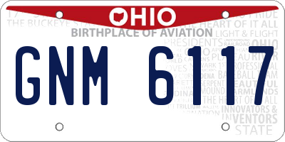 OH license plate GNM6117