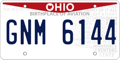 OH license plate GNM6144