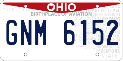 OH license plate GNM6152