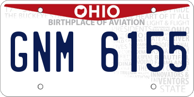 OH license plate GNM6155