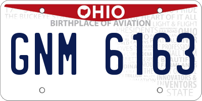 OH license plate GNM6163