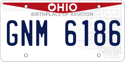 OH license plate GNM6186