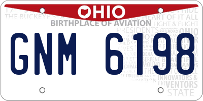 OH license plate GNM6198