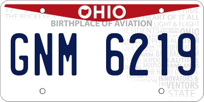 OH license plate GNM6219