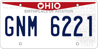 OH license plate GNM6221