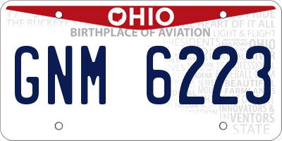 OH license plate GNM6223