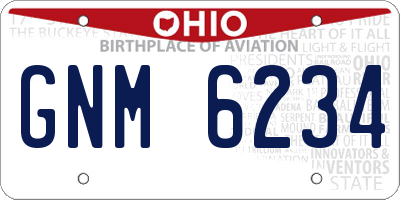 OH license plate GNM6234