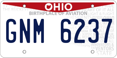 OH license plate GNM6237