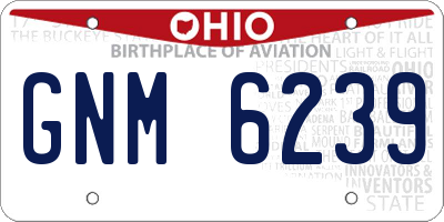 OH license plate GNM6239