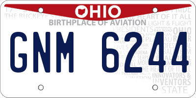 OH license plate GNM6244