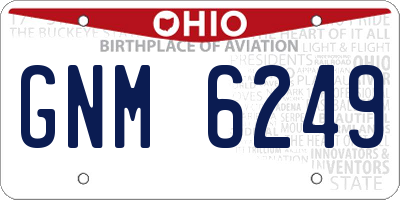 OH license plate GNM6249
