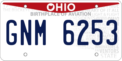 OH license plate GNM6253