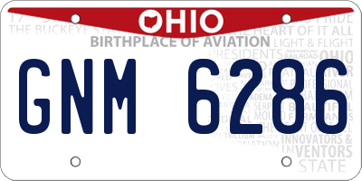 OH license plate GNM6286