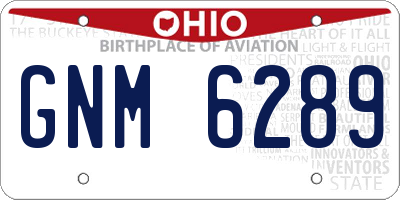 OH license plate GNM6289