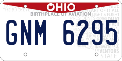 OH license plate GNM6295