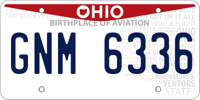 OH license plate GNM6336