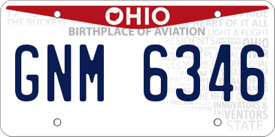 OH license plate GNM6346