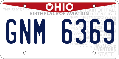 OH license plate GNM6369