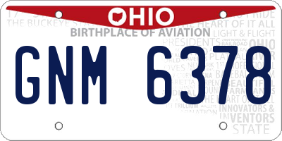 OH license plate GNM6378