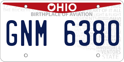 OH license plate GNM6380