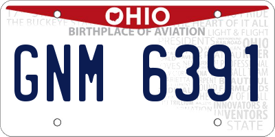 OH license plate GNM6391