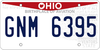 OH license plate GNM6395