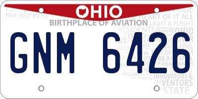 OH license plate GNM6426