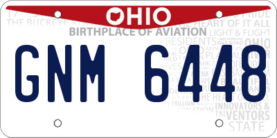 OH license plate GNM6448