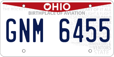 OH license plate GNM6455