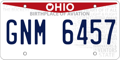 OH license plate GNM6457