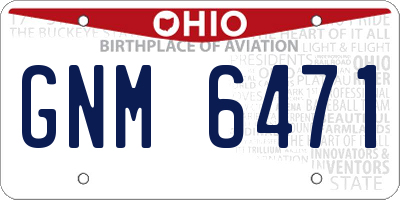 OH license plate GNM6471