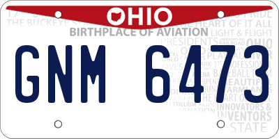 OH license plate GNM6473