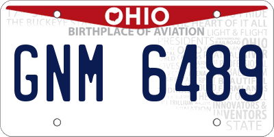 OH license plate GNM6489
